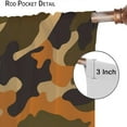 thumbnail image 6 of Camo Khaki Blackout Curtains，for Girls Boy Home Decor, Abstract Autumn Hunter Army Camouflage Pattern Drapes Window 2 Panel Rod Pocket Curtain for Bedroom Living Room Nursery Decor 72" W X 63" L, 6 of 8