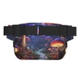 thumbnail image 3 of Honeii Jungle Path Glowing Mushrooms Print Square Double Layer Waist Bag,Waist Belt Bag Fashion Fanny Women and Men,For Travel Running Hiking Walking, 3 of 9