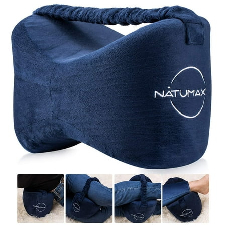NATUMAX Knee Pillow for Side Sleepers - Sciatica Pain Relief - Back Pain, Leg Pain, Pregnancy, Hip and Joint Pain Memory Foam Leg Pillow + Free Sleep Mask and Ear Plugs