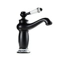 thumbnail image 2 of Grifo de lavabo de baño con manija de cerámica, cartucho de cerámica de lujo de estilo victoriano, alto. negro, 2 of 9