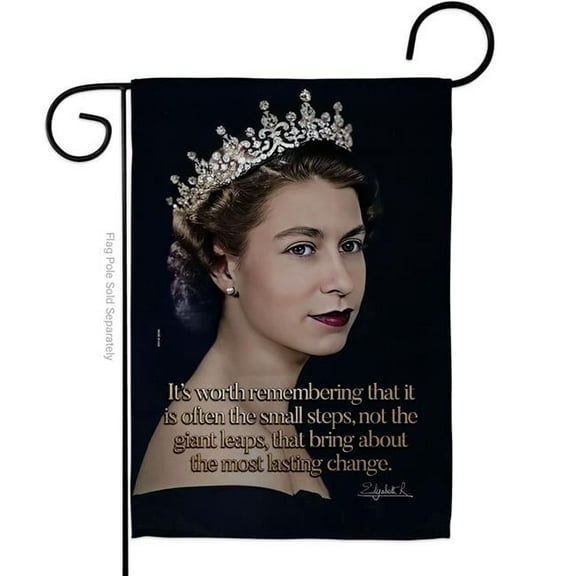 USA Decoration G180334-BO 13 x 18.5 in. Remembering ER II Sweet Life Biography Double-Sided Decorative Vertical Garden Flag for House Decoration Banner Yard Gift