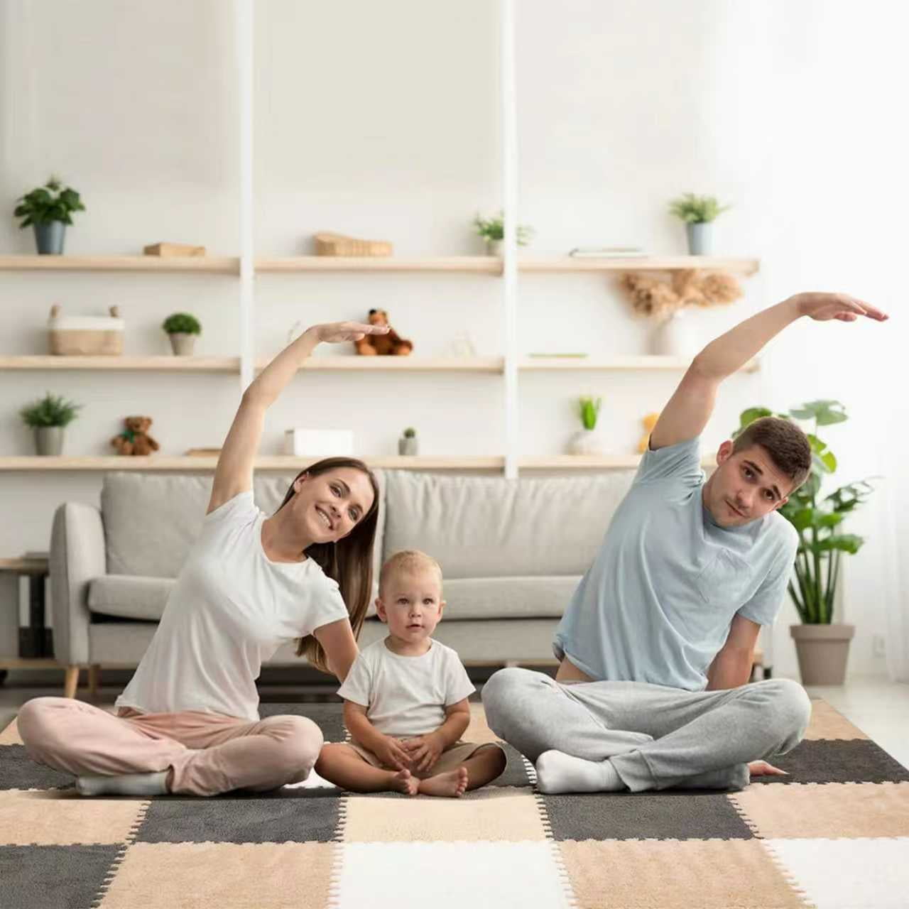 20Piece Carpet Squares Puzzle Mat 11.8" x 11.8" Plush Interlocking Carpet Tiles, Foam Floor Tiles for Baby Play Mat - Kids Soft Play Mats Anti Slip Jigsaw Flooring Playmat Playroom Rug