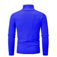 thumbnail image 3 of UVEASISHA Men's Quarter Zip Sweater Slim Fit Long Sleeve Mock Neck Pullover Lightweight Knitted Polos Sweaters Fall Casual Stylish Tops Clearance Sale Blue XXL, 3 of 4