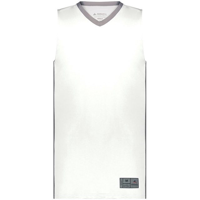Augusta Sportswear Men's Standard Match-Up Basbketball Jersey, White/Graphite, Small
