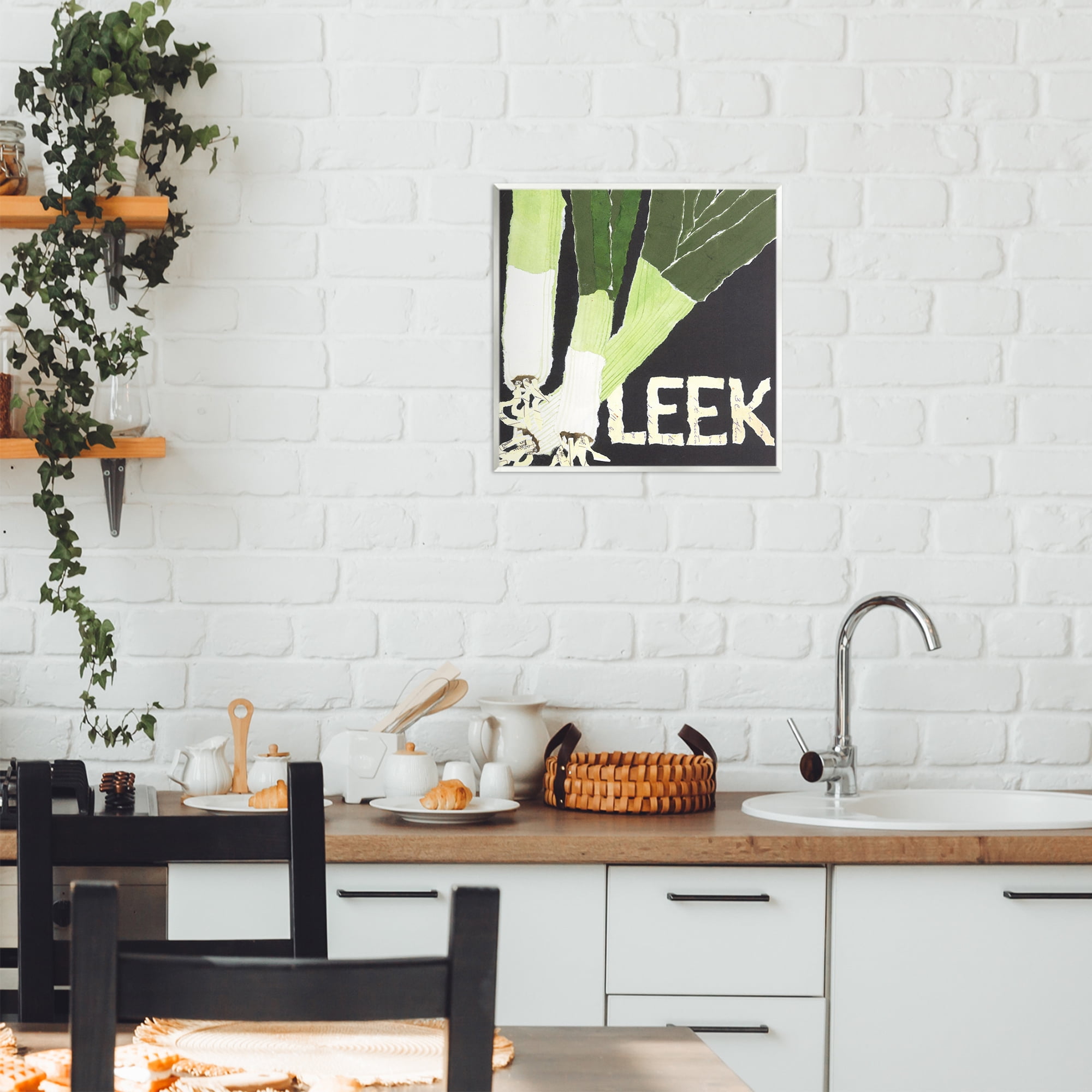 Stupell Industries Collaged Leek Vegetable Wall Plaque Art, design by Nancy Overton