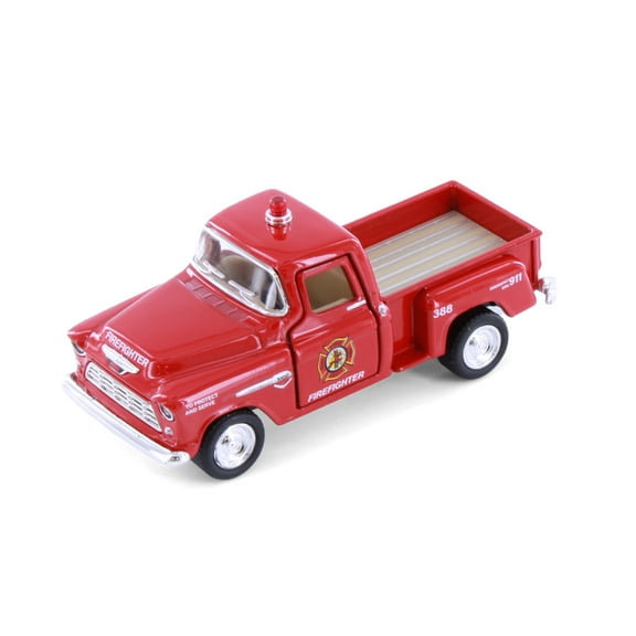 1955 Chevy Stepside Pickup Truck - Firefighter, Red - Kinsmart 3002DPR - 1/54 Scale Diecast Car