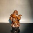 thumbnail image 4 of vintage wood carving country moneybags carved home decor figurine cute statue, 4 of 4