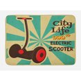 thumbnail image 1 of Vintage Bath Mat, Segway Electric Scooter Icon on Foreground of Pop Art Style Stripe Urban Transport, Non-Slip Plush Mat Bathroom Kitchen Laundry Room Decor, 29.5 X 17.5 Inches, Multicolor, Ambesonne, 1 of 2