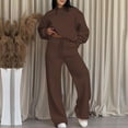 thumbnail image 6 of Oksale Casual Sweatsuits for Women Baggy Long Sleeve Sweatshirts Set 2 Piece Drawstring Sweatpants with Pockets Sets Going Out Outfits Coffee XL, 6 of 8