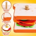 thumbnail image 4 of Montessori Wooden Stacking Toys Fine Motor Skills Wooden Play Food Sandwich Toys with Order Cards Preschool Educational Toys to Develop Fine Motor Skills for 3 4 5 Year Old (Sandwich), 4 of 7