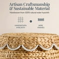 thumbnail image 4 of Best Choice Products Scalloped Water Hyacinth Storage Tote Basketwith Lid - Natural with White Trim, 4 of 10