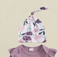 thumbnail image 7 of CAUYDY Newborn Baby Girl Clothes Long Sleeve Ruffle Romper Pants Hat Headband 4PCS Outfits Set for Infant 0-3M 3-6M Preemie Girls Fall Winter Spring Summer (Sizes Newborn,Purple), 7 of 7