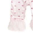 thumbnail image 4 of Qopobobo Baby Girl Romper Infant Clothes Newborn Baby Girl Fall Outfit Bow Print Long Sleeve Full Length Zipper Front Ribbed Jumpsuit Infant Clothes Pink,3-6 Months, 4 of 7