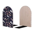 thumbnail image 2 of Lsque Retro Rabbit Flower Printed Wood Bookends,Non-Skid Bookend for Shelves,Heavy Duty Support Bookends,Non-Slip Foam Pads for Office, Home, and Library,1 Pair, 2 of 8