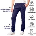 thumbnail image 4 of CHOK Mens Slim Fit Cotton Stretch Chino Pants 2 Packs, 4 of 5