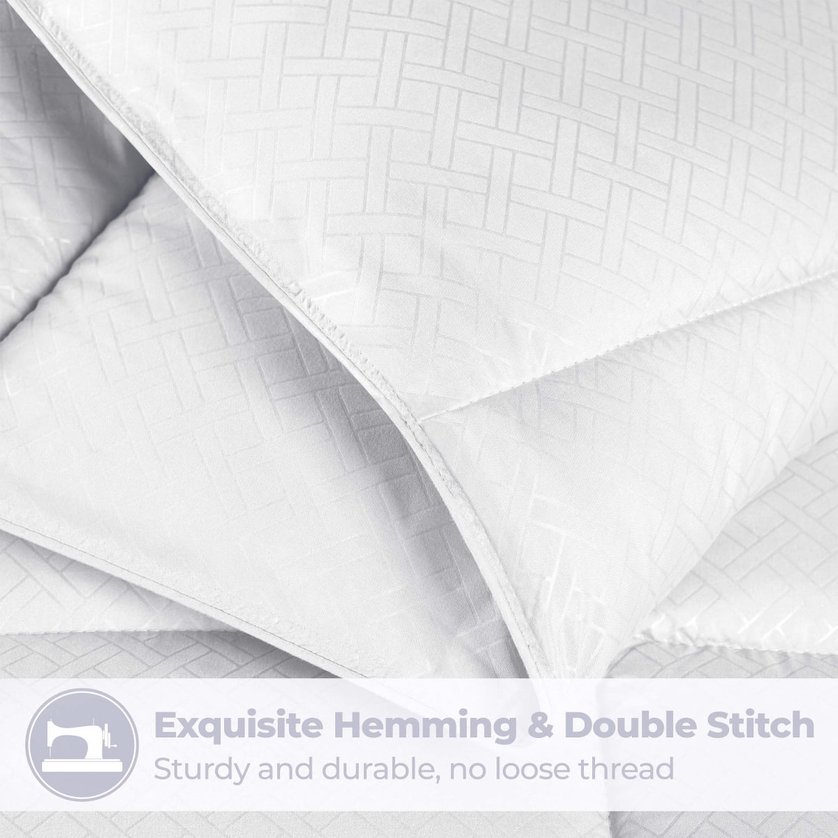 Superior Basketweave Plush Down Alternative Comforter, Twin XL, White