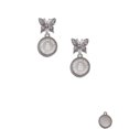 thumbnail image 2 of Delight Jewelry Stainless Steel Disc She Believed She Could So She Did Silvertone Antiqued Butterfly Post Earrings, 2 of 4
