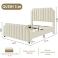 thumbnail image 2 of Bed Frame, Upholstered Bed Frame with Headboard and Footboard, Queen Size Bed Frame with Strong Wooden Slats Support, No Box Spring Required, 2 of 9