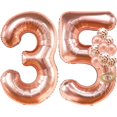thumbnail image 1 of KatchOn, Rose Gold 35 Balloon Numbers - 40 Inch | Happy 35th Birthday Decorations for Women | 35 Birthday Balloons and Confetti Balloons | 35 Balloon Rose Gold | 35 Birthday Decorations for Women, 1 of 8