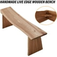 thumbnail image 5 of 48” Wooden Dining  Solid Natural Edge Wood Dining  Indoor Kitchen Table Benches Entryway Benches for Rustic Home Décor Furniture, 5 of 7
