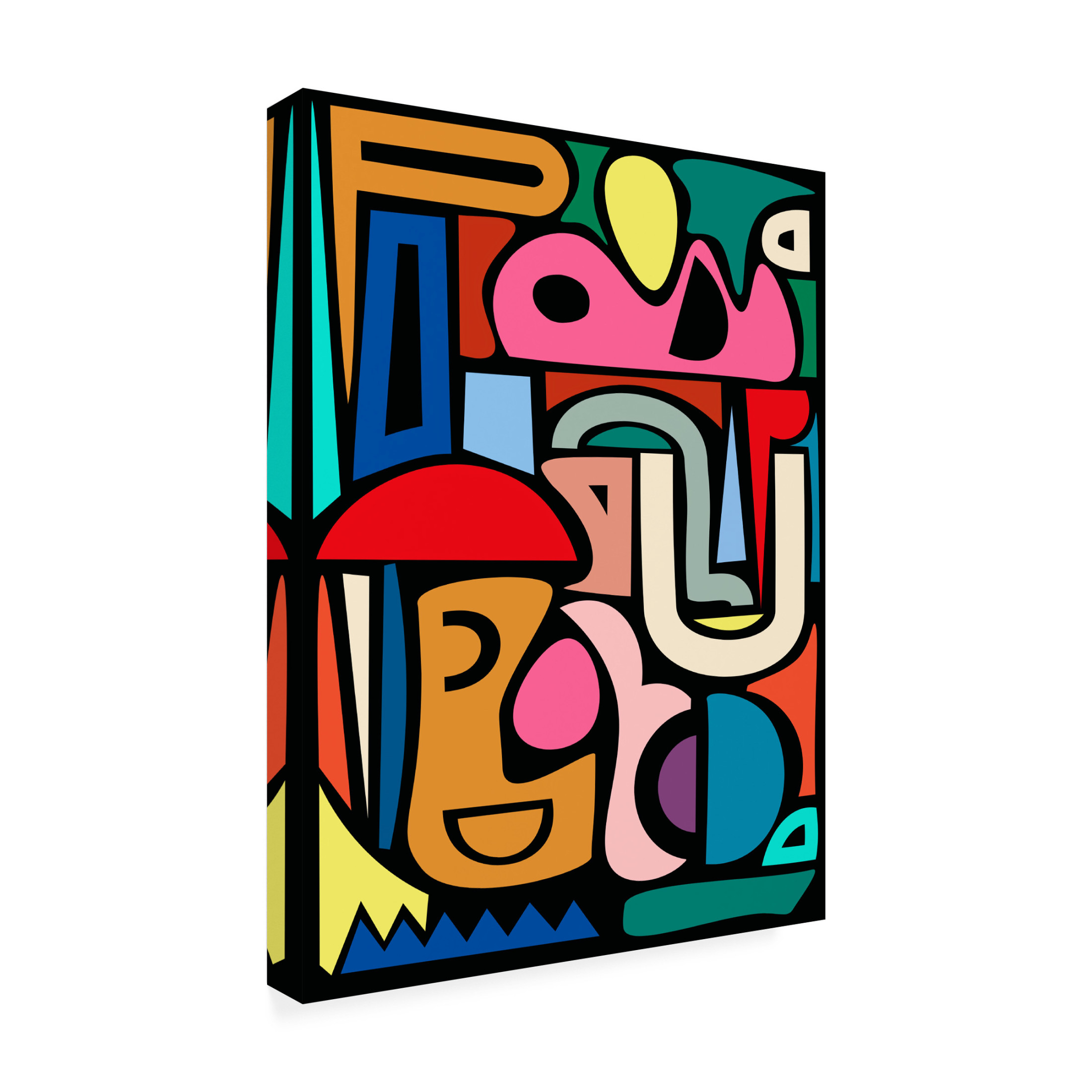 Canvas Wall Art - Tom Quartermaine 'Colorful Modern Abstract Shapes' Wall Art for Living Room, Bedroom, or Office Décor by Trademark Fine Art - 35 x 47 Inches