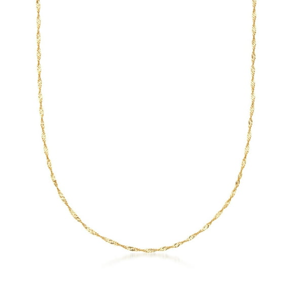 Ross-Simons Italian 18kt Yellow Gold Diamond-Cut Singapore-Chain Necklace, Women's, Adult