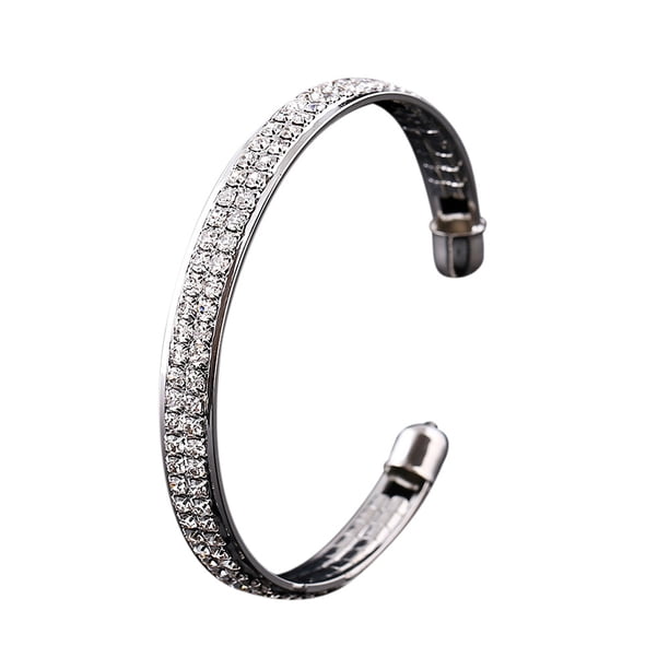 Brazalete para mujer, regalos para mujer, brazalete abierto con cristales y diamantes de imitación, joyería para mujer.