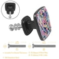 thumbnail image 3 of 4 Pcs Cabinet Handle Drawer Pulls Boho Feathers Knobs with Screws Square Furniture Office Cabinet Knob Decoration, 3 of 7
