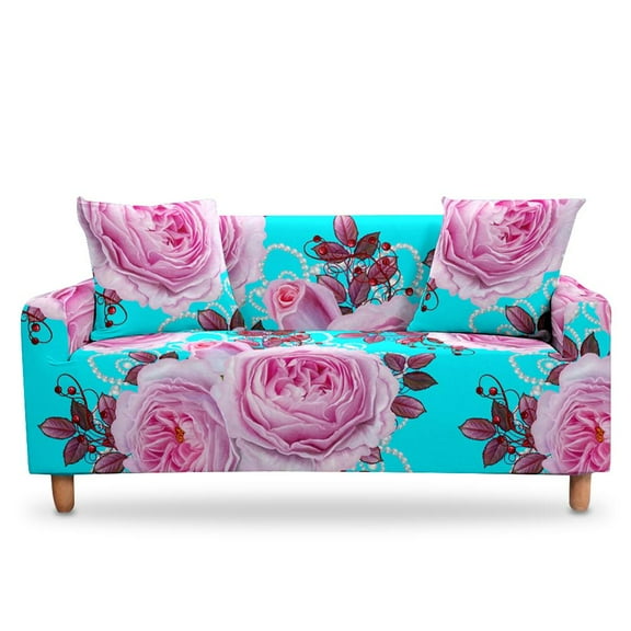 3D Rose Flower Slipcovers Sofa Cover Floral Print for Living Room Sectional L Shape Sofa Couch Covers 2/3 Seater Funda De Sofá