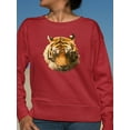 thumbnail image 2 of Realistic Tiger Head Sweatshirt Women -Image by Shutterstock, Female Small, 2 of 4