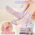 thumbnail image 2 of 12 Pairs Baby Girls Grips Socks Kids Toddlers Infants Anti Slip Non Skid Funny Cartoon Crew Breathable Cotton Socks, 2 of 6