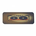 thumbnail image 1 of 70s Party Computer Mouse Pad, Audiocassette Retro Music Theme Pop Art Vintage Obsolete Happy Vibes, Rectangle Non-Slip Rubber Mousepad Large, 31" x 12", Night Blue Tan Orange, by Ambesonne, 1 of 2