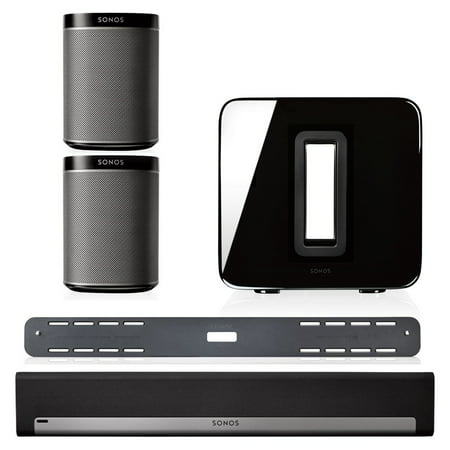 Sonos 5.1 Home Theater System with PLAY:1 Speakers, PLAYBAR with Wall Mount Kit, and
