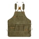 thumbnail image 1 of Delantal de trabajo impermeable para cocina, tienda, lona, ​​espalda cruzada, tirantes ajustables verde oscuro, 1 of 9