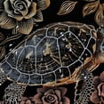 thumbnail image 5 of Orinice  Turtle Theme Shower Curtain Set Floral Bathroom 59 Pcs Set Gold Black Tortoise Rugs Sea Marine Life Toilet Lid Cover Bath Mat 36x72, 5 of 7