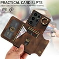 thumbnail image 2 of Dteck for Samsung Galaxy A33 5G Case with Card Holder, Retro PU Leather Wallet Case with Rotating Ring Kickstand, Slim Back Protective Cover Case for Samsung Galaxy A33 5G,Brown, 2 of 7