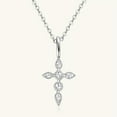 thumbnail image 6 of K-KED Moissanite Cross Pendant Necklace for Women in Sterling Silver, 6 of 9