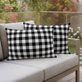 thumbnail image 2 of Outdoor Waterproof Pillow Covers Classic Black and White Buffalo Check Decorative Throw Pillow Protectors,Pillowcase Cushion Cases for Patio Sofa Garden Couch,20x12in,Pack of 2, 2 of 14