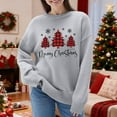 thumbnail image 2 of Fiaer Merry Christmas Tree Womens Sweater Oversized Knitted Pullover Trendy Fall Crew Neck Long Sleeve Baggy Xmas Tops Light Gray M, 2 of 6