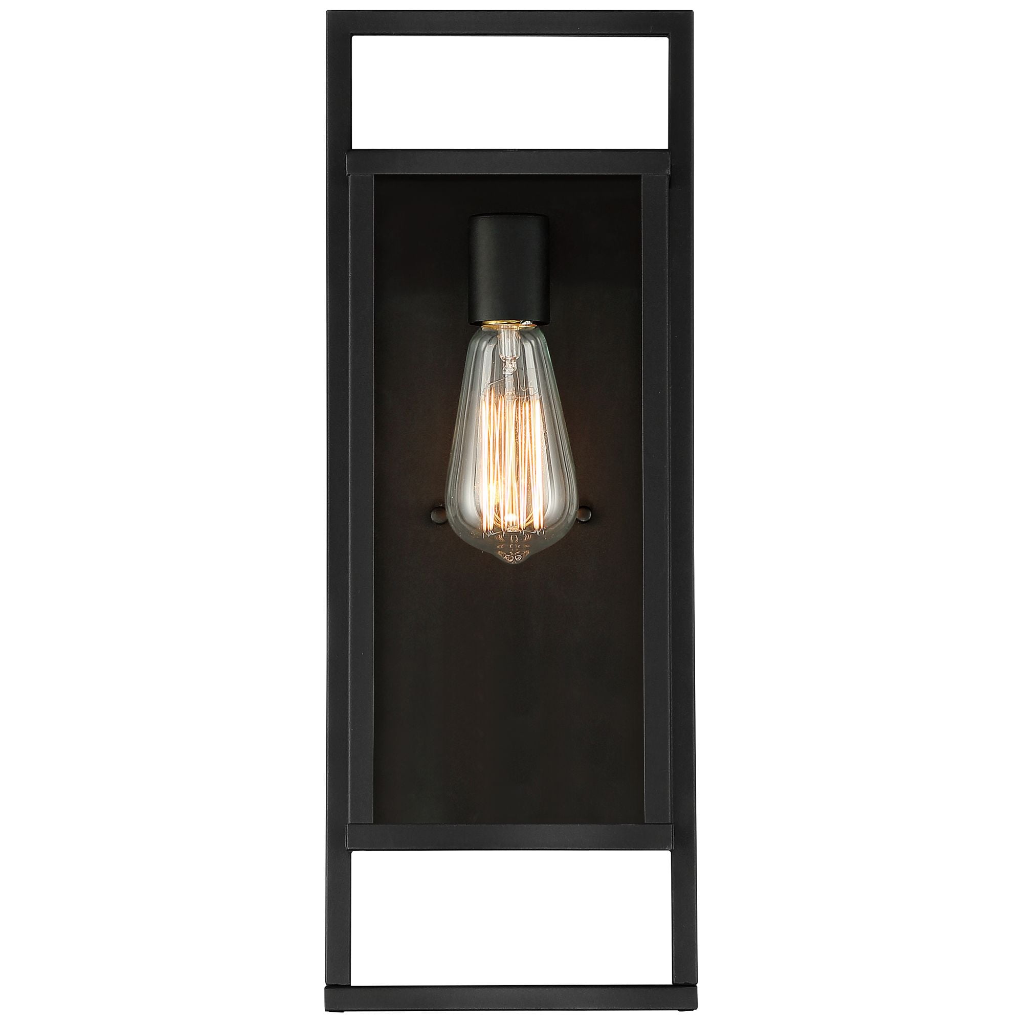Possini Euro Design Jericho Modern Outdoor Wall Light Fixture Textured Black Metal 19" Clear Glass Panel for Post Exterior Barn Deck House Porch Yard