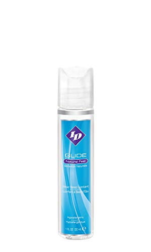 ID Lubricants Glide 1 FL. OZ. Natural Feel Water-Based Personal Lubricant Pocket Bottle, White