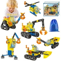 Kids Building STEM Toys, 6 In 1 STEM Toys for 5 6 7 8 9   Year Old Boys Girl, Engineering Excavator Toys, Kids Stem Learning Toys Educational Building Kit