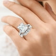 thumbnail image 4 of Pompeii 5 1/2 Ct Diamond & Emerald Cut Moissanite Petite Leaf Engagement Set in 10k Gold, 4 of 5