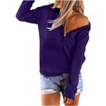 thumbnail image 4 of Mujeres Otoño Invierno Color sólido Cuello en V Cremallera Manga larga Tops Jersey Blusa Sudaderas Pompotops gfhjh20666, 4 of 5