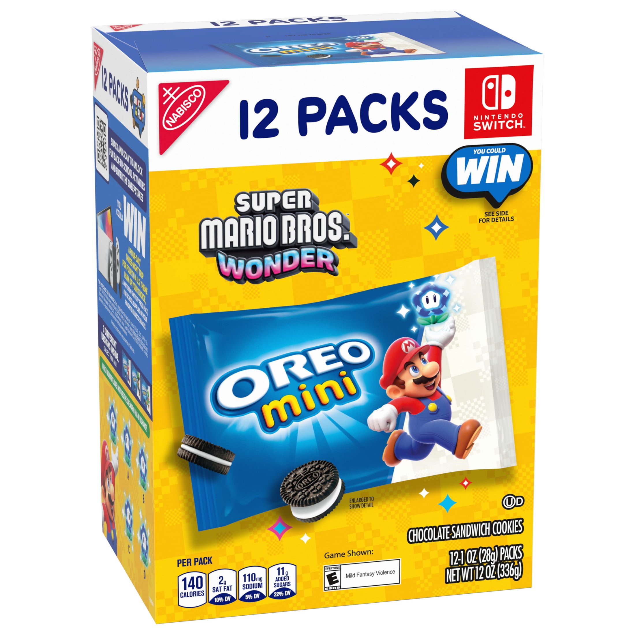 OREO Mini Chocolate Sandwich Cookies, 12 Snack Packs