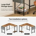 thumbnail image 4 of TINKLE WELL 50-inch L-Shaped Computer Desks, Corner Gaming Table with Wooden Desktop, Reversible Design, CPU Stand and Side Bag for Home Office, Study, Vintage Brown, 4 of 7