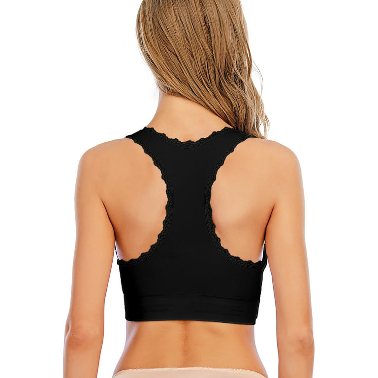 YouLoveIt Women Sports Bra Padded Racerback Yoga Bras Cross Front Side  Buckle Lace Sports Bras Yoga Running Bras Seamless Sports Bra Removable Pad  Yoga Bras for Exercise Workout Running 