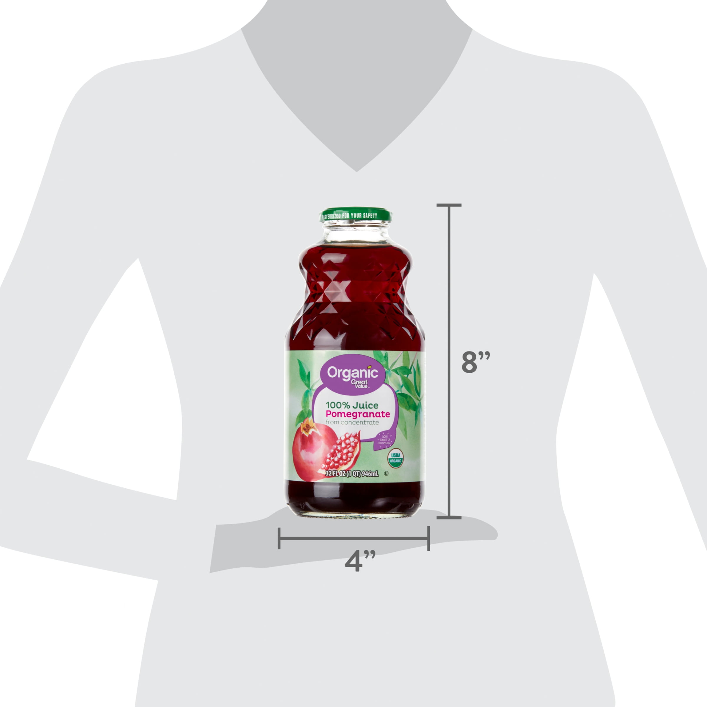 Great Value Organic Pomegranate Juice, 32 fl oz
