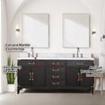 thumbnail image 6 of Laurel 72 in W Black Oak Double Vanity, Carrara Marble Top, Faucet Set, & 34 in Mirrors, 6 of 9