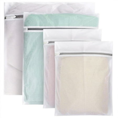 Bexikou 4 Pack Wash Bags Mesh Laundry Bags with Zipper  Washing Machine Mesh Bag for T-shirt  Socks  Underwear  Bra  Baby Clothes (1 Large  1Medium  1 Small  1 Mini)
